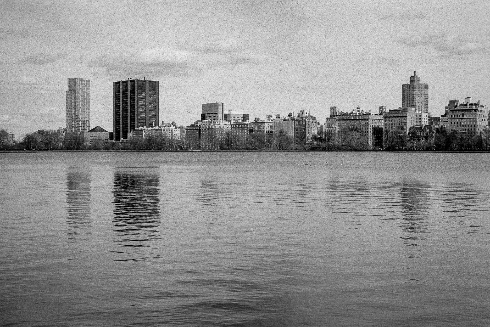 Silueta de edificios reflejada en el agua